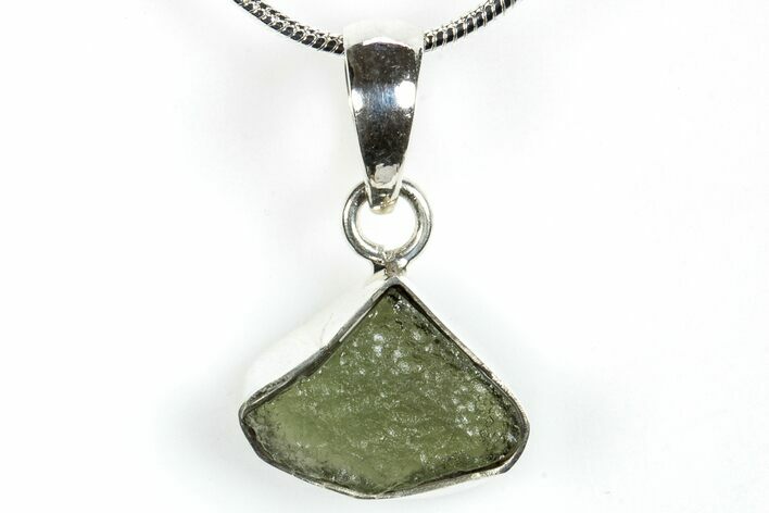 Green Moldavite Tektite Pendant ( g) - Czech Republic #270869